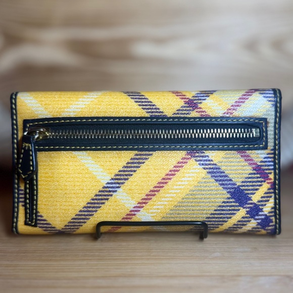 Dooney & Bourke Yellow Tartan Plaid Long Wallet, Vintage - Picture 9 of 13